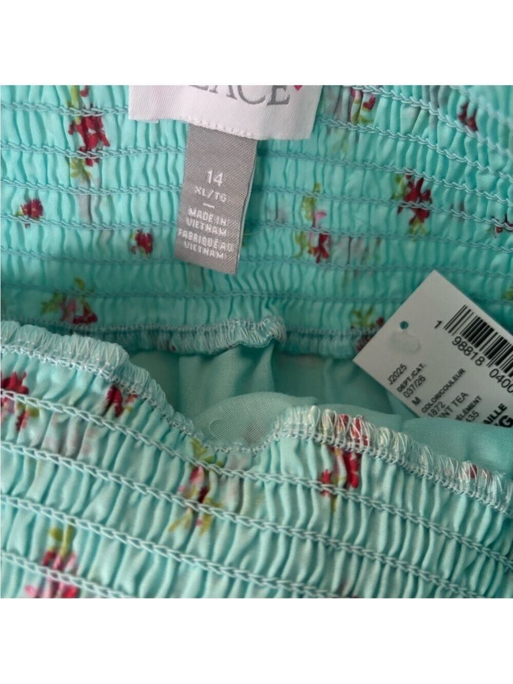 The Children's Place Girls Skirt Aqua Floral Size 14 - Picture 7 of 7
